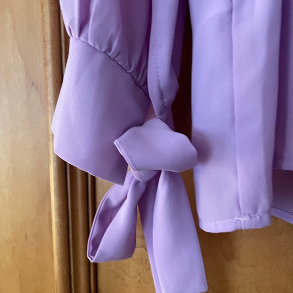 Eloquii Lilac Purple Sheer V-neck Blouse size 14 - Picture 7 of 8